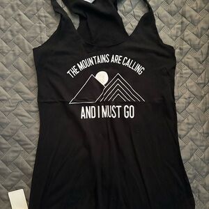 Black Graphic Tank Top - mountains are calling and i must go
